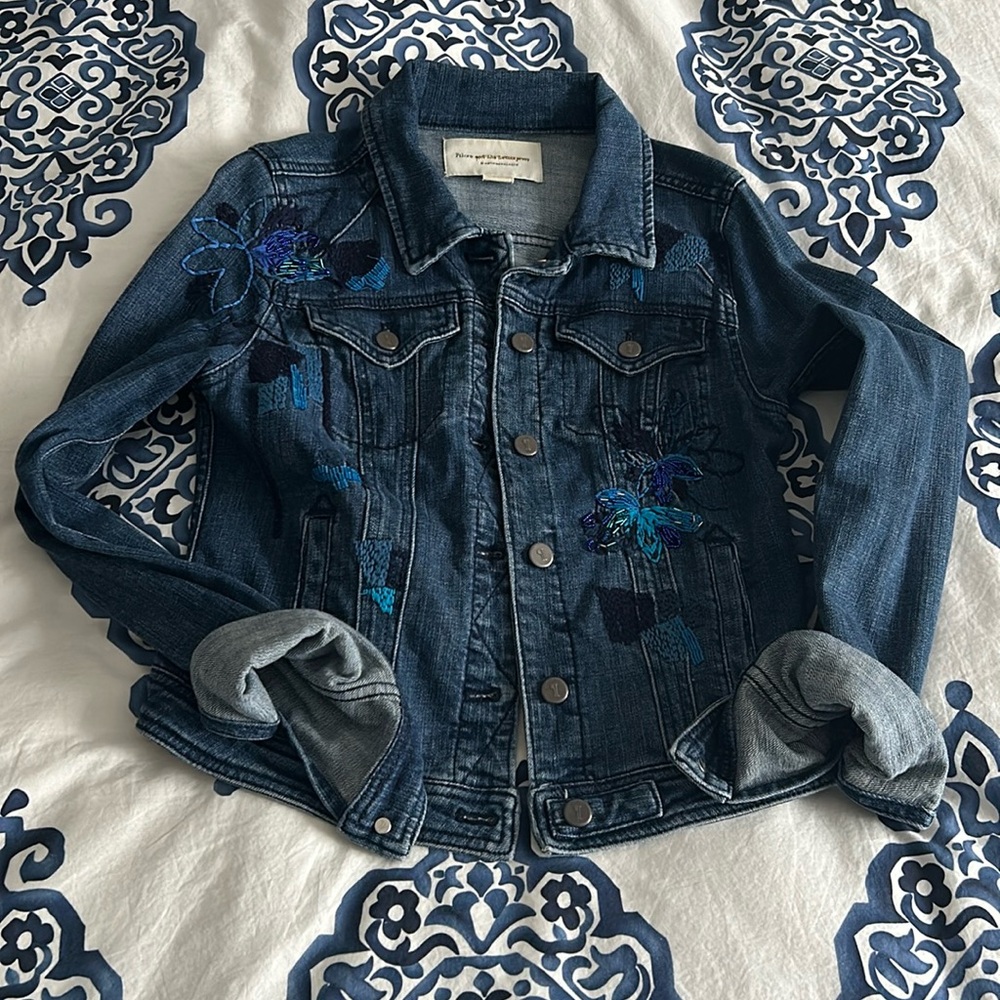 Pilcro and the Letterpress by Anthropologie Beaded Denim Jacket
